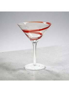 Martini Glass Swirline Red Pier 1 Swirl Cosmopolitan Handblown Pier One